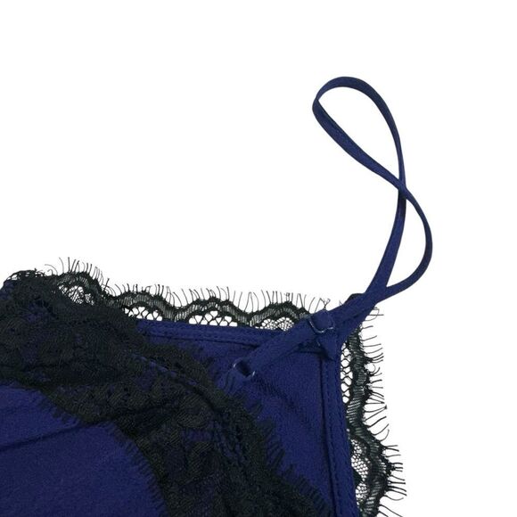 Express Y2K Indigo Lace Trim Intimate Style Slip Mini Dress, XS - Picture 10 of 10